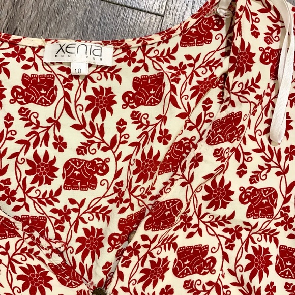 Red Patterned Boho Romper - Picture 4 of 5